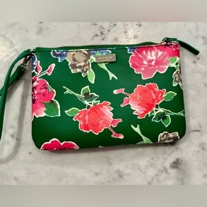 Kate Spade wristlet - Kelly green floral CUTE!!